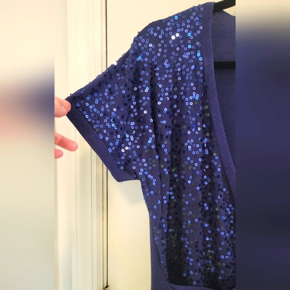 Iman Sparkley Blue Accent Sweater Large - Picture 4 of 9